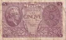 Italien 5 Lire - Helmeted woman - 1944 - P.31c