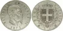 Italien 5 Lire, Victor Emmanuel II - Arms - 1873 M BN