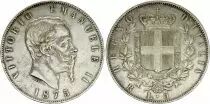 Italien 5 Lire, Victor Emmanuel II - Arms - 1875 R