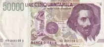 Italien 50000 Lire - G.L. Bernini - Equestrian statue - 1992 - VF - P.116c