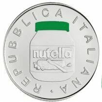 Italien Nutella - Green version - 5 Euros Silver Colour ITALY 2021 - Italian Excellence