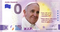 Italy 0 Euro Souvenir  - Papa Franciscus - In Memoriam 1936-2025 - in Color - 2025