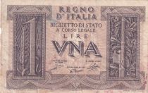 Italy 1 Lira 1939 - Brown, Statue - Serial 587