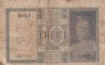 Italy 10 Lire - King Vittorio Emanuele - 1935 -  P.25a