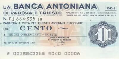 Italy 100 Lire - Banca Antoniana - 1976 - UNC
