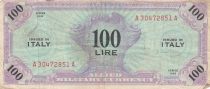 Italy 100 Lire 1943 - Allied Military Currency - Serial A30472851A