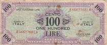 Italy 100 Lire 1943 - Allied Military Currency - Serial A46677681A