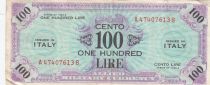 Italy 100 Lire 1943 - Allied Military Currency - Serial A47407613B