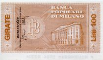 Italy 100 Lire Banca Popolare di Milano - 1976 - Milano - UNC