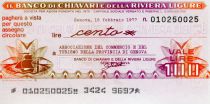 Italy 100 Lire Banco di Chiavari e della Riviera Ligure - 1977 - Genova - UNC