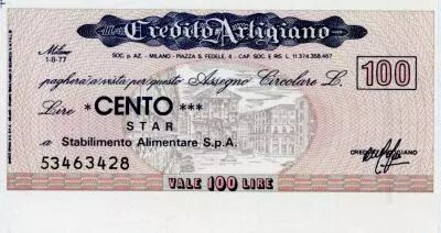 Italy 100 Lire Credito Artigiano - 1977 - Milano - UNC