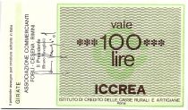 Italy 100 Lire ICCREA - Associazionz Commercianti Forli - 1977 - UNC
