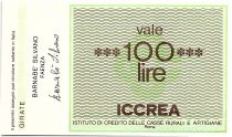 Italy 100 Lire ICCREA - Barnabe Silvano - 1977 - UNC