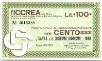 Italy 100 Lire ICCREA - SAVCA - Carburanti  - 1977 - UNC