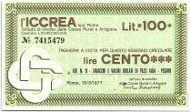 Italy 100 Lire ICCREA - Tabbacchi Bollati - 1977 - UNC