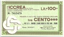 Italy 100 Lire ICCREA - Tabbacchi Bollati - 1977 - UNC