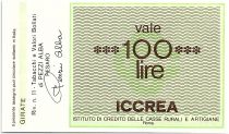 Italy 100 Lire ICCREA - Tabbacchi Bollati - 1977 - UNC