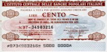 Italy 100 Lire Istituto Centrale Delle Banche Popolari Italiane - 1977 - Bolzano - UNC