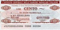 Italy 100 Lire Istituto Centrale Delle Banche Popolari Italiane - 1977 - Palermo - UNC