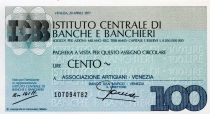 Italy 100 Lire Istituto Centrale di Banche E Banchieri - 1977 - Venezia - UNC