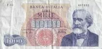 Italy 1000 Lire  - G. Verdi - 1980 - Serial F 33 - F  to VF - P.96d