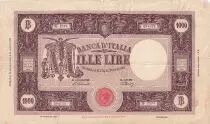Italy 1000 Lire -  Ornate border - 1947 - Serial W 2574 - F - P.72c