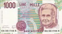 Italy 1000 Lire - M. Montessori - Students - 1990 - Serial GA - P.114
