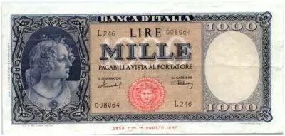 Italy 1000 Lire Italy decorated with pearls