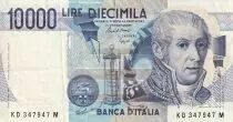 Italy 10000 Lire - A. Volta - 1984 - Serial KD - P.112b