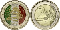 Italy 2 Euros - 10 years of the Euro - Colorised - 2012