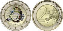 Italy 2 Euros - 10 years of the Euro - Colorised - 2012