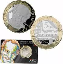 Italy 5 Euro Eduardo De Filippo 2020 - in folder - Bimetal