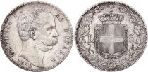 Italy 5 Lire Umberto I - Arms - 1879 R Rome Silver