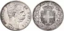Italy 5 Lire Umberto I - Arms - 1879 R Rome Silver