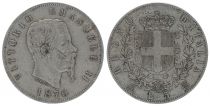 Italy 5 Lire Victor Emmanuel II- Armoiries - 1870