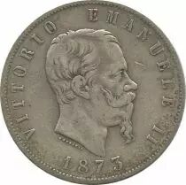 Italy 5 Lire Vittorio Emanuele II - 1873