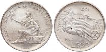 Italy 500 Lires - 100 years of Italian unification - 1961 - Silver