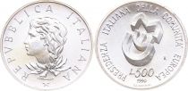 Italy 500 Lires - EU Presidency - Silver - with certificat