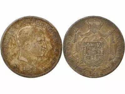 Italy Napoleon I - 5 Silver Lire - 1812 M Milan