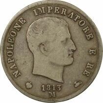 Italy Napoleon I - 5 Silver Lire - 1813 M Milan