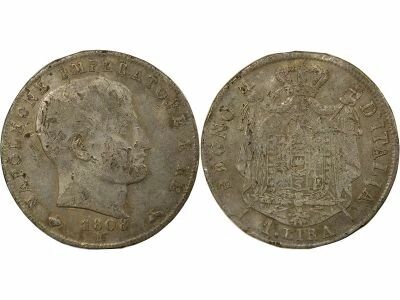 Italy Napoleon I - Silver Lira - 1808 M Milan