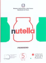 Italy Nutella - Green version - 5 Euros Silver Colour ITALY 2021 - Italian Excellence