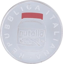 Italy Nutella - Red version - 5 Euros Silver Colour ITALY 2021 - Italian Excellence