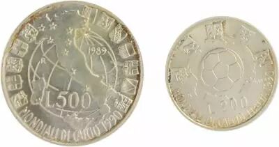 Italy Set of 2 coins - Football World Cup 1990 - Silver - 1989