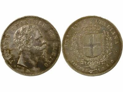Italy Victor Emmanuel II - Silver Lira - 1860