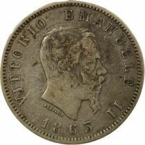 Italy Vittorio Emanuele II - Silver Lire - 1863 M Milan