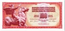 Iugoslavia 100 Dinara - Equestrian statue Peace of Augustincic - 1965