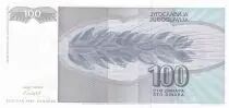 Iugoslavia 100 Dinara - Young girl - 2000 - Serial AH