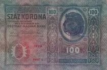 Iugoslavia 100 Kronen - Woman head - Coat of arms, stamp - P.9