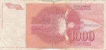 Iugoslavia 1000 Dinara - Nikola Tesla - Arms - 1992